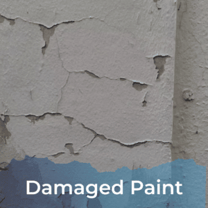 severely chipped paint on a wall